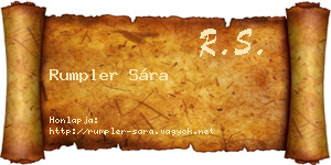 Rumpler Sára névjegykártya